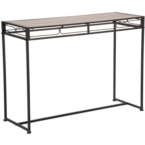 Console Essential 110x40x80 cm in Ferro e MDF Nero e Marrone
