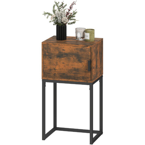 Console étroite, meuble de rangement, style industriel, salon/entrée, 40 x 30 x 76 cm, marron rustique