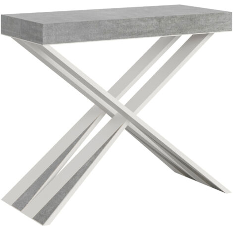 Console extensible 90x40/196 cm Diago Small Structure Blanc Ciment