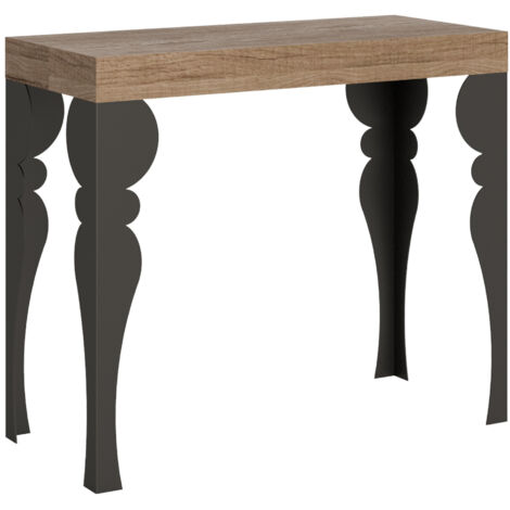 Console extensible 90x40/196 cm Paxon Small Chêne Nature structure Anthracite