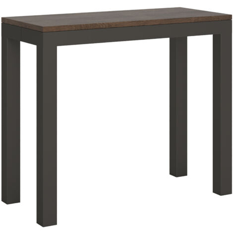 Console extensible 90x40/300 cm Everyday Evolution Noyer Structure Anthracite