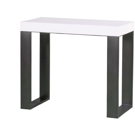 Console extensible 90x40/300 cm Tecno Frêne Blanc structure Anthracite