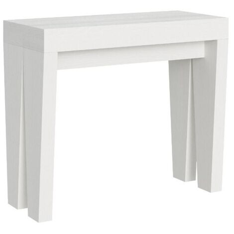 Console extensible blanc 14 personnes 40 à 300cm Sambo-Support 4 pieds