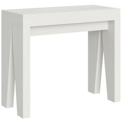 Console extensible blanche 90x40-300 Naxo-Support 4 pieds