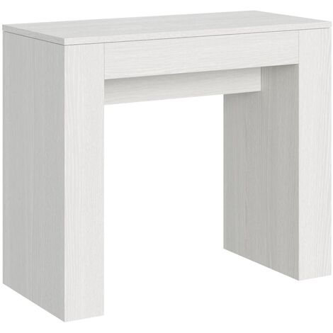Console extensible bois blanc 8 personnes 40 à 198 cm Madone