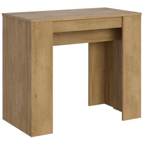 Console extensible bois clair 14 personnes 48 à 308cm Bina