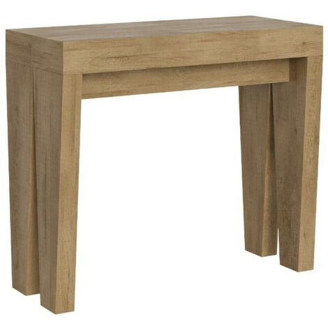 Console extensible bois clair 8 personnes 40 à 196cm Sambo-Support 4 pieds