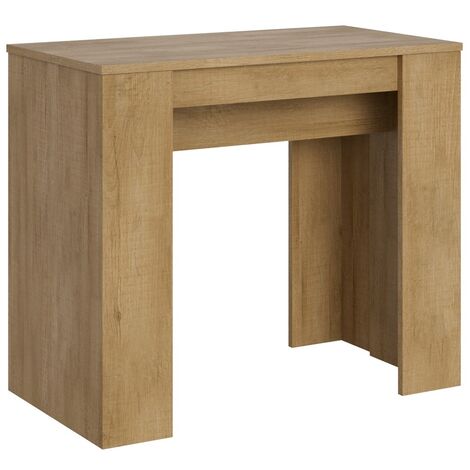 Console extensible bois clair 8 personnes 48 à 204cm Bina