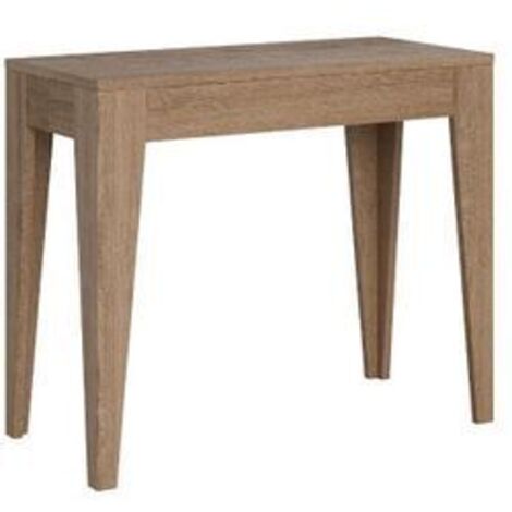 Console extensible bois de chêne naturel 12 personnes 42 à 302cm Kanda-Support 4 pieds