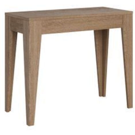 Console extensible bois de chêne naturel 8 personnes 42 à 198cm Kanda-Support 4 pieds