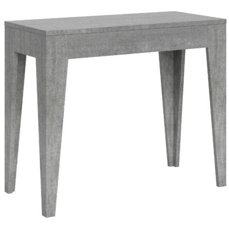 Console extensible gris ciment 12 personnes 42 à 302cm Kanda-Support 2 pieds
