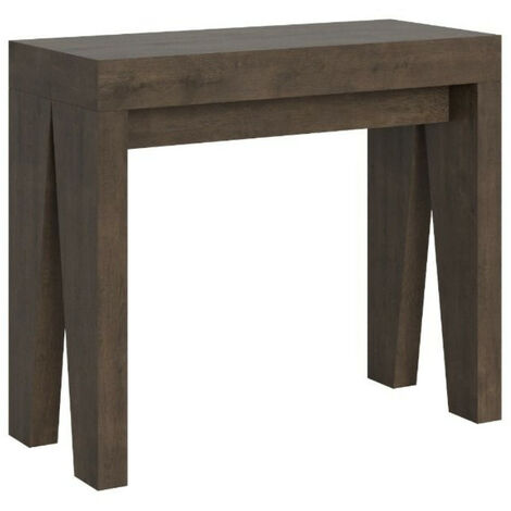 Console extensible marron 90x40-300 Naxo-Support 2 pieds