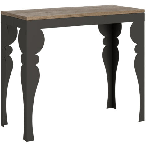 Console extensible style orientale Torza evolution 5 rallonges 4 pieds-Naturel-4 pieds-5 rallonges