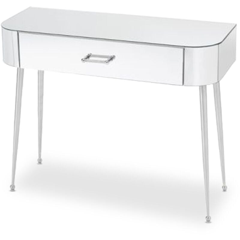 Console Fantasio 1 tiroir Miroir et Argent