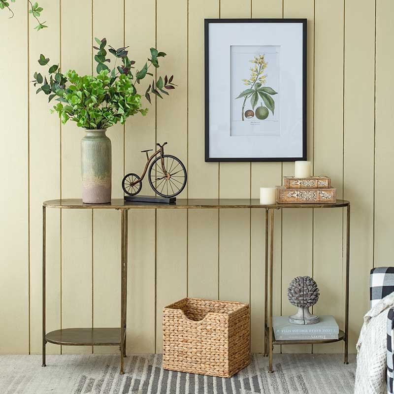 La Grande Prairie - Console design fer doré 145x30x79cm