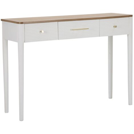Console Fissa Matera 107x80x37 cm in Legno MDF e Ferro Bianco/Marrone