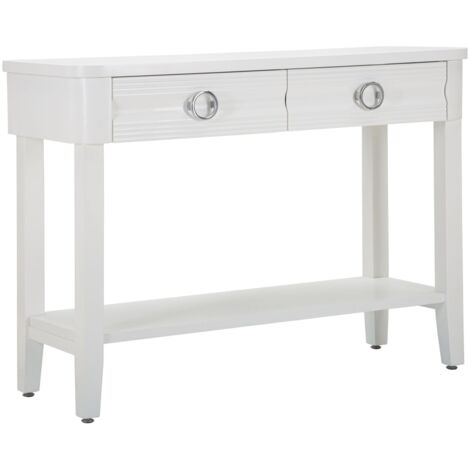 Console Fissa Shine 110x82x40 cm in Legno MDF e Metallo Bianco