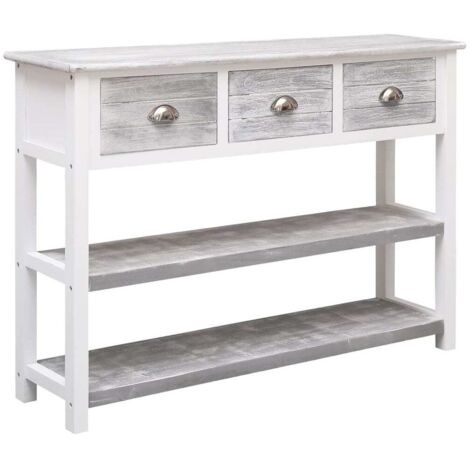 Console Gris antique 108x30x76 Bois de Paulownia massif