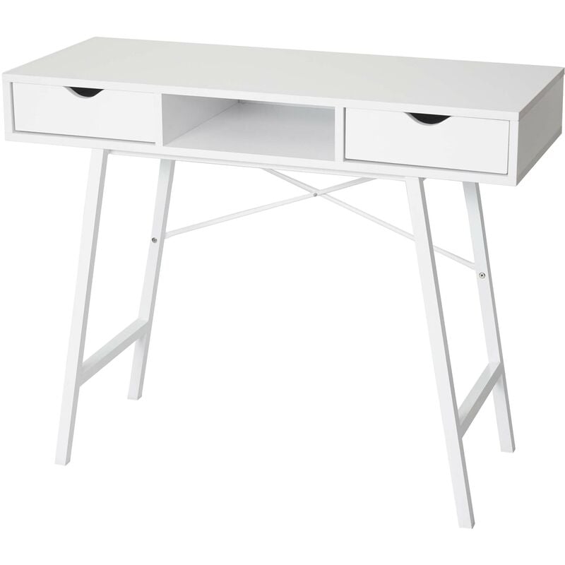 jamais utilisé] table console hhg 162, table de rangement table d'appoint, structure 3d 100x40cm blanc - white