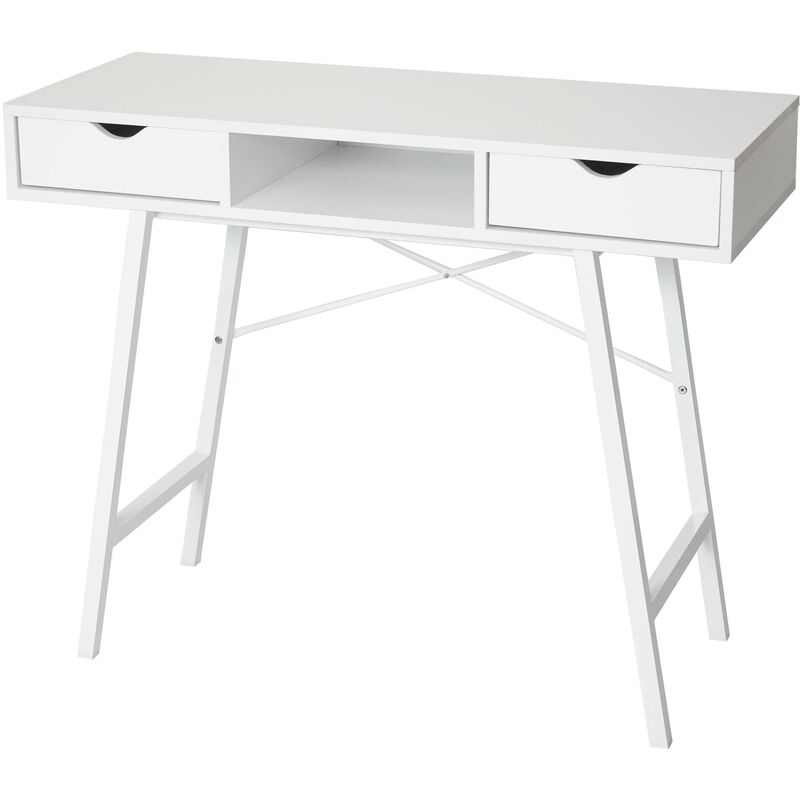 table console hhg 162, table de rangement table d'appoint, structure 3d 100x40cm blanc - white