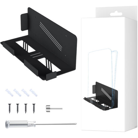 Console Holder Wall Mount Floating Behind TV Wall Bracket for Gaming Console Controller Headphone Screw Fixation Black