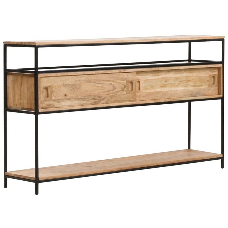 Made In Meubles - Console en bois d'acacia et métal Montréal