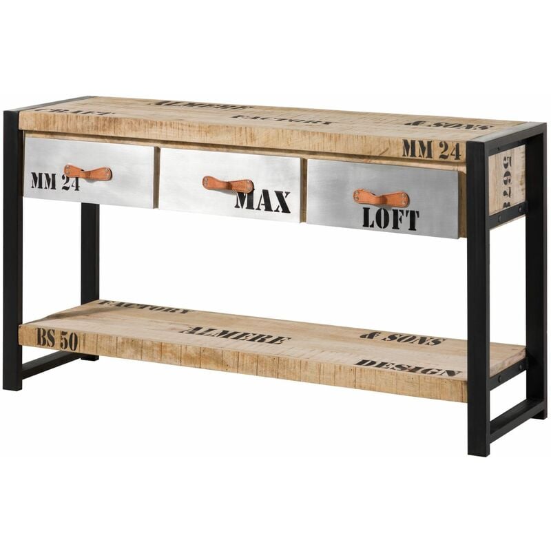 Console 140x40 Manguier brut imprimé Bois naturel factory 134