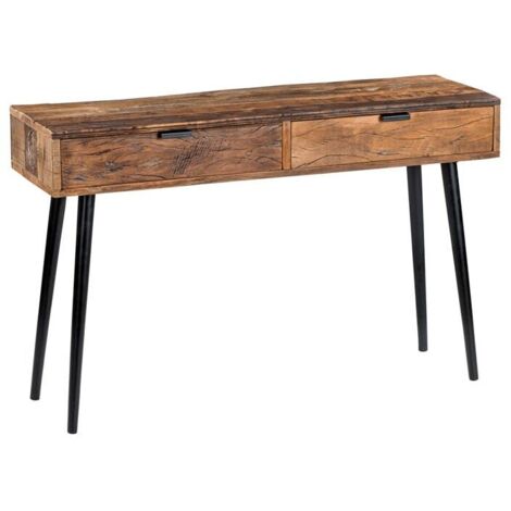 Console industrielle bois recyclé MELISSA 120cm - 120x35x76 cm - Kayu Meuble