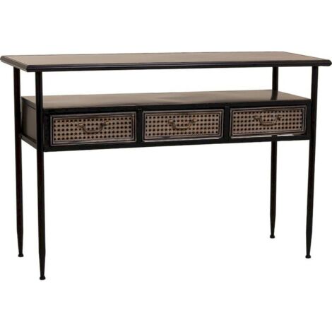 console métal marron style vintage ambiance chaleureuse - marron antique effet vieilli