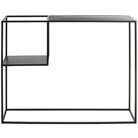 Console, meuble console en métal coloris noir  - longueur 100  x profondeur 30 x hauteur 80 cm