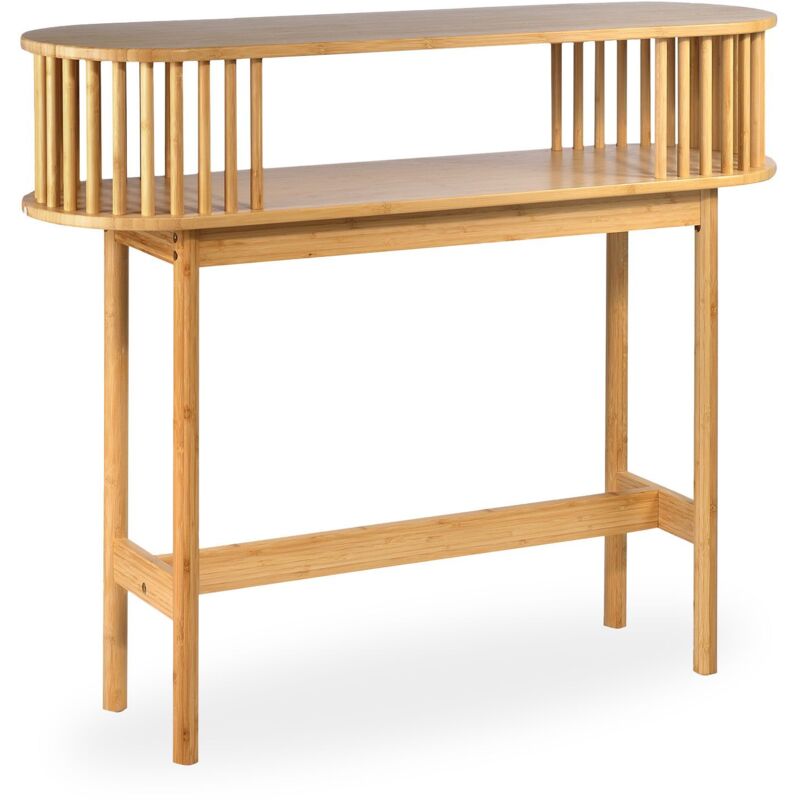 Cotecosy - Console moderne à barreaux Gariong L100cm Bambou