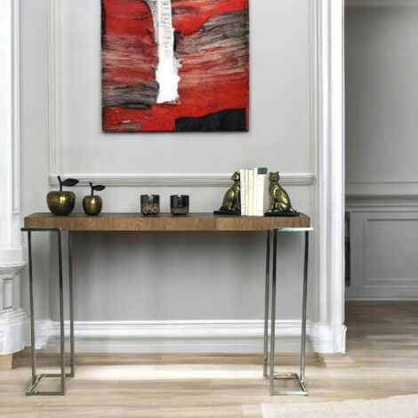 Console moderne chêne acier RIVERSIDE