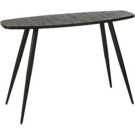 Console ovale en teck recyclé Noir 120x80 cm