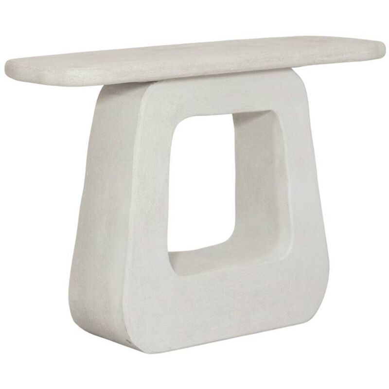 Made In Meubles - Console pied central en mdf blanc effet béton Danaé Made In Meubles - Console pied central en mdf blanc effet béton Danaé