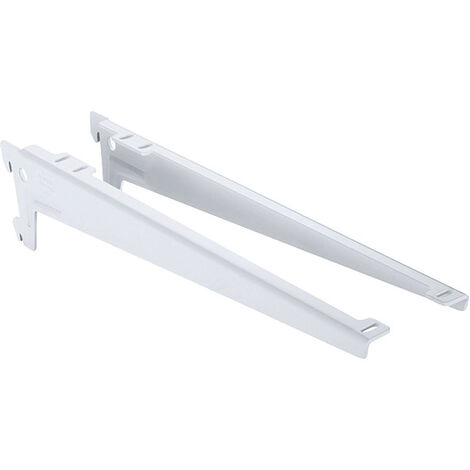 Console pour étagère 230 mm – Acier laqué blanc RAL 9003 – Charge max 55 kg – Vendu par paire pour tablettes bois et verre – Element System