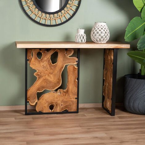 Console racine 110x60x45 cm en bois de trembesi et teck - STROM