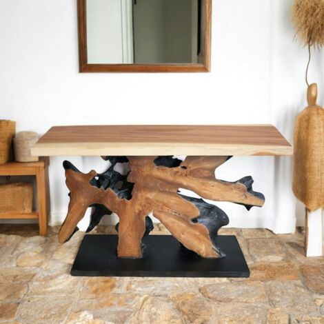 Console racine de teck plateau naturel ARIZONA