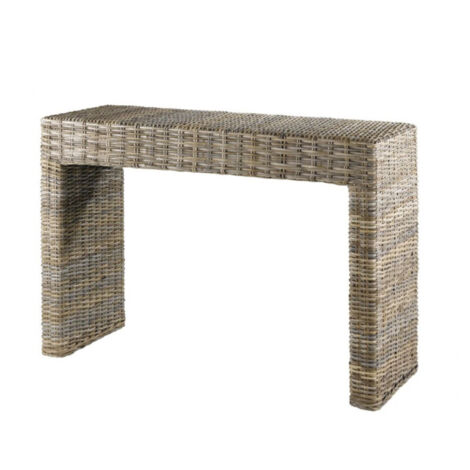 Console rectangulaire en kubu naturel tressé – Dimensions 120x75x40 cm – Résistante à l'eau et au soleil – Fabrication artisanale unique – Meubletmoi