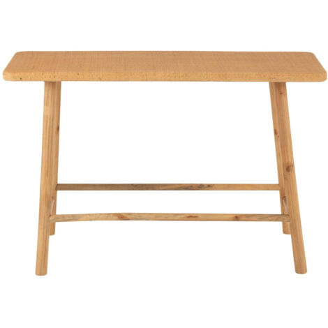 Console rectangulaire en pin et rotin naturel - LAOS