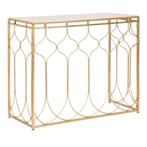 Console rettangolare struttura in metallo color oro per interni