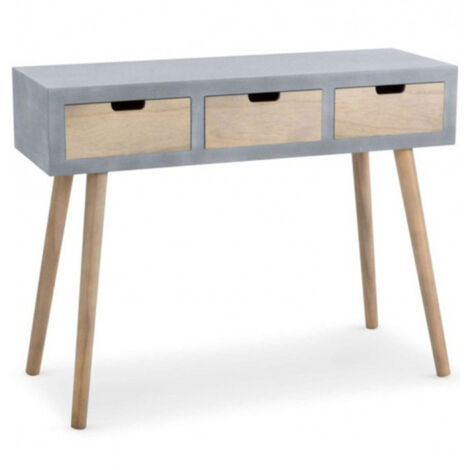 Console Scandinave 3 Tiroirs "Kim" 100cm Gris