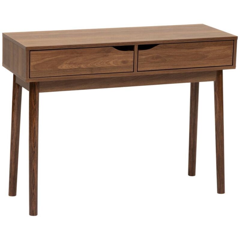 5Five Simply Smart – Console 2 tiroirs marron effet noyer 100x34x75,5cm – Système de fermeture douce – Capacité de charge 25kg – À monter soi-même 5Five Simply Smart – Console 2 tiroirs marron effet noyer 100x34x75,5cm – Système de fermeture douce – Capacité de charge 25kg – À monter soi-même