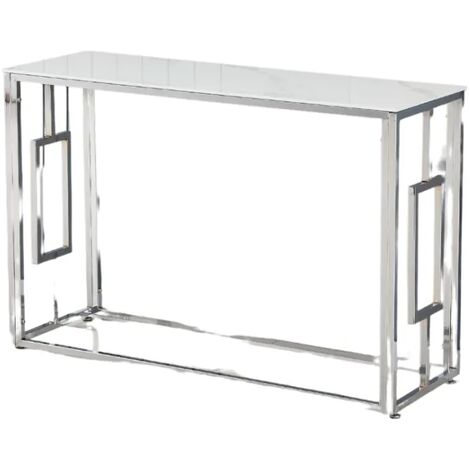 Console SOPHIE chrome marbré blanc 120x40x78 cm