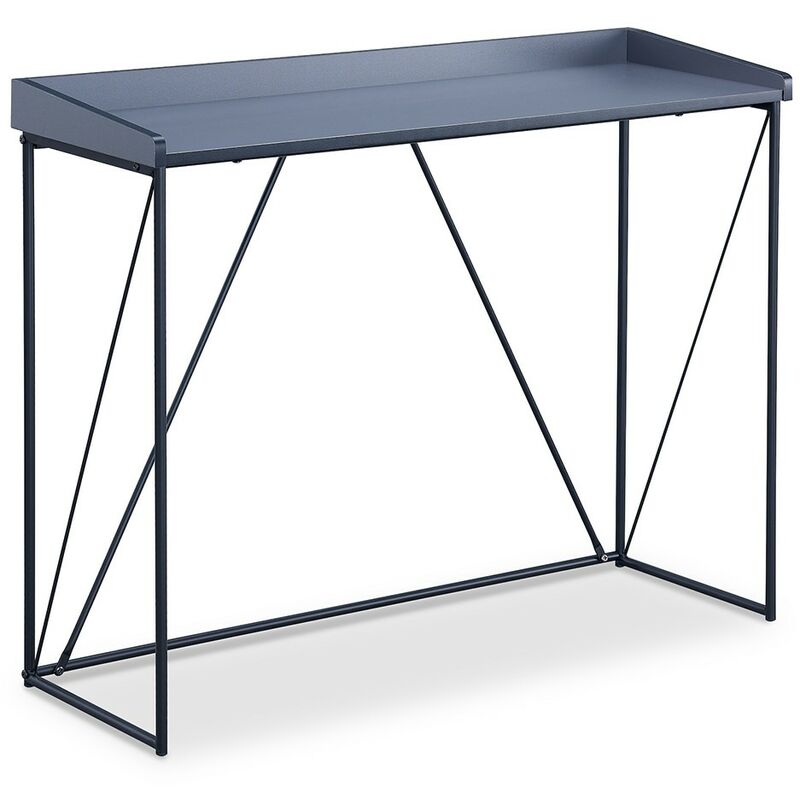 Calicosy - Console Structure Noir avec Plateau Gris - L100 cm Gris anthracite