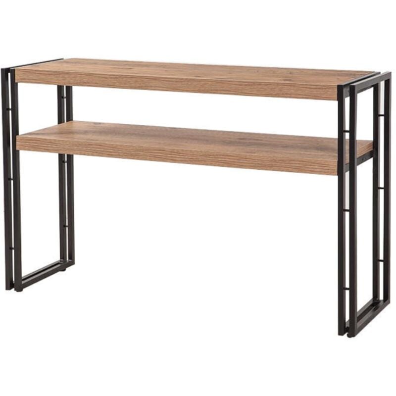 Concept-usine - hanko - Console style industriel - bois et noir - 140 cm
