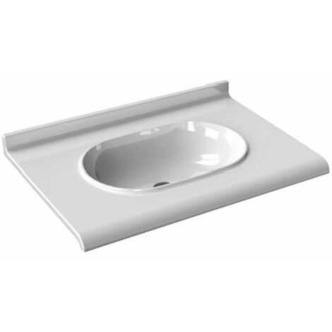 Console suspendue en céramique cm 80x55 avec vasque intégrée Ceramica Azzurra