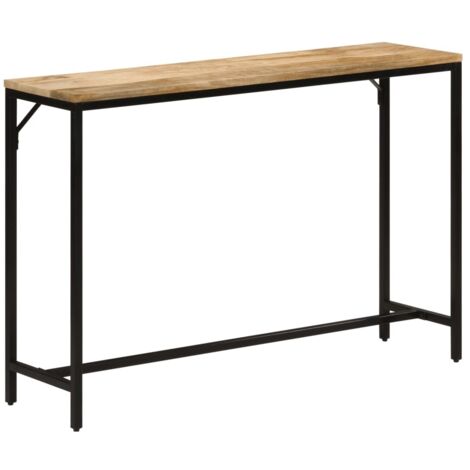 Console Table 110x30x75 cm Solid Rough Mango Wood and Iron vidaXL