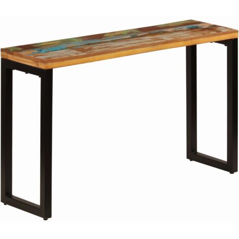 Console Table 120x35x76 cm Solid Reclaimed Wood and Steel vidaXL