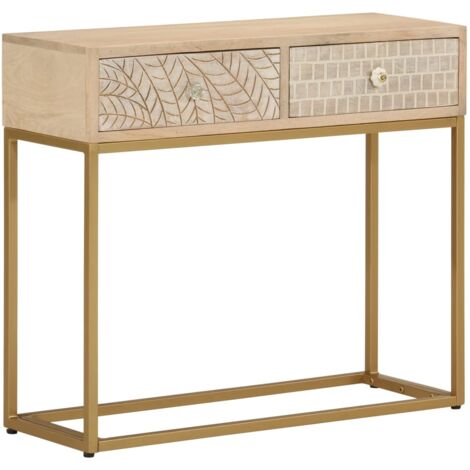 Console Table 90x30x76 cm Solid Wood Mango and Iron vidaXL