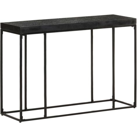 Console Table Black 110x35x76 cm Solid Acacia and Mango Wood vidaXL